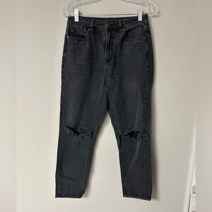 American Eagle Black Ripped Mom‎ Jeans